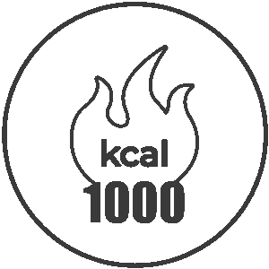 Ikona spalania kalorii – 1000 kcal podczas jednego treningu